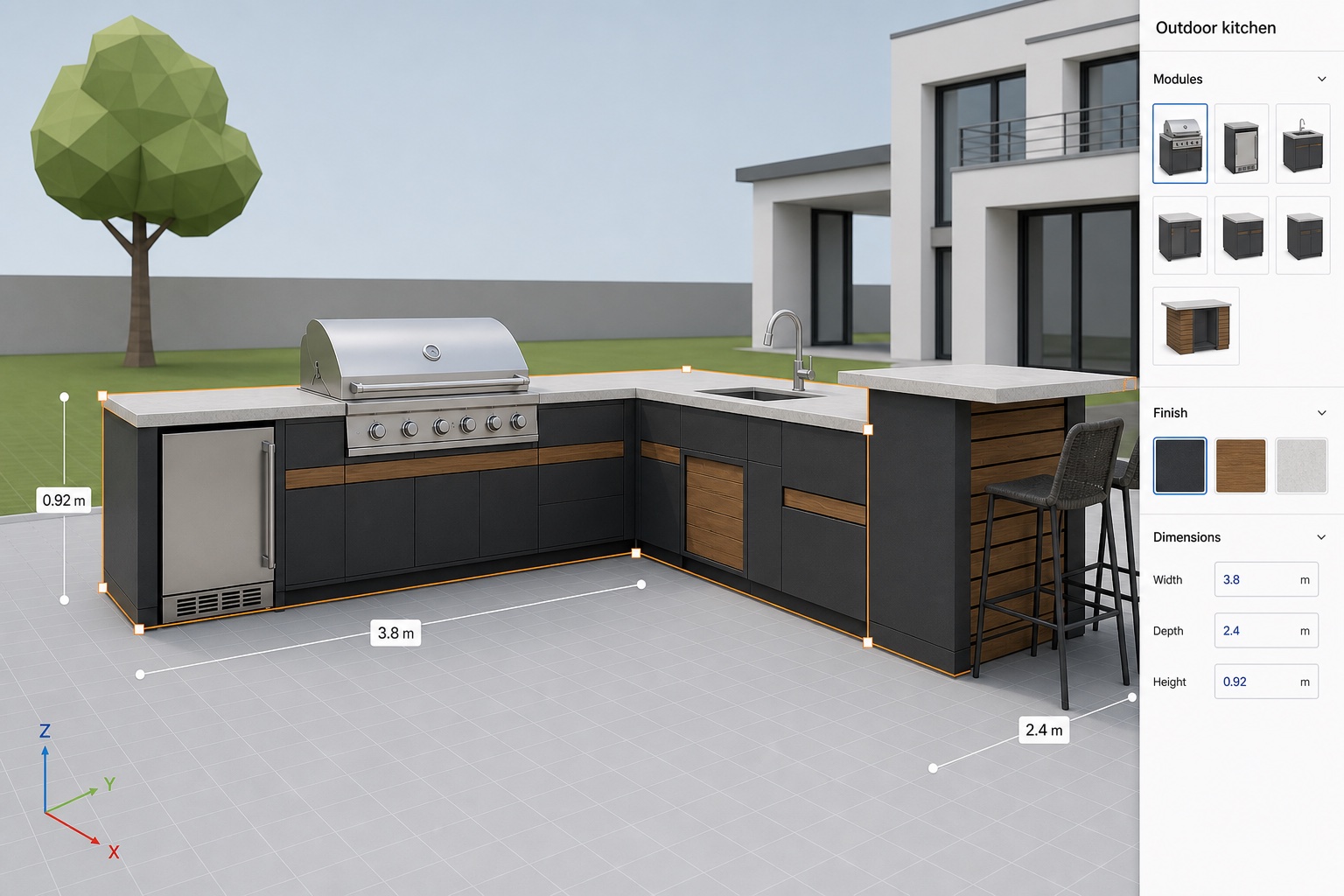 Toon, betrek en sluit meer outdoor-living deals.